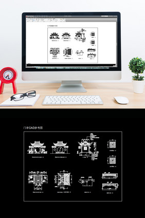 古典门亭四角亭CAD图纸