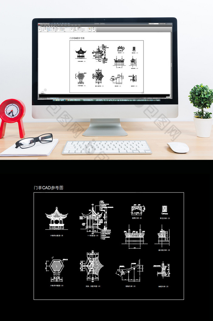 门亭六角亭CAD图纸图片图片