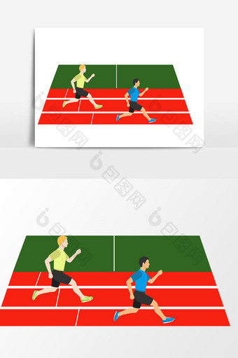 比赛跑步设计元素图片