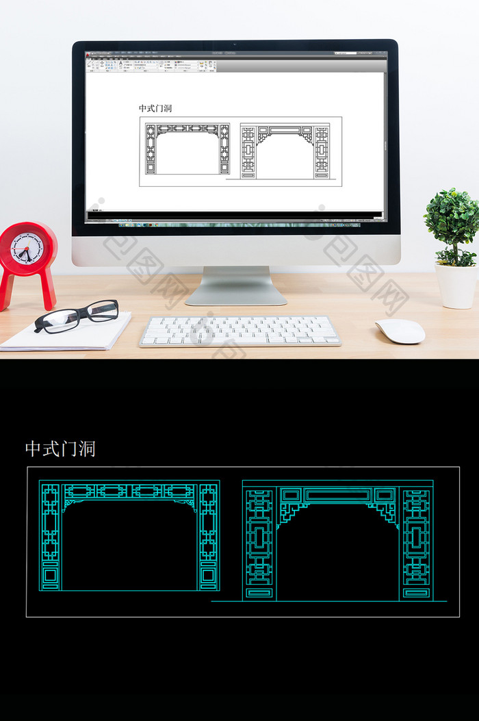 中式古典门洞图案CAD图纸