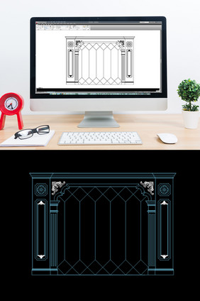 现代家居欧式造型墙CAD图纸