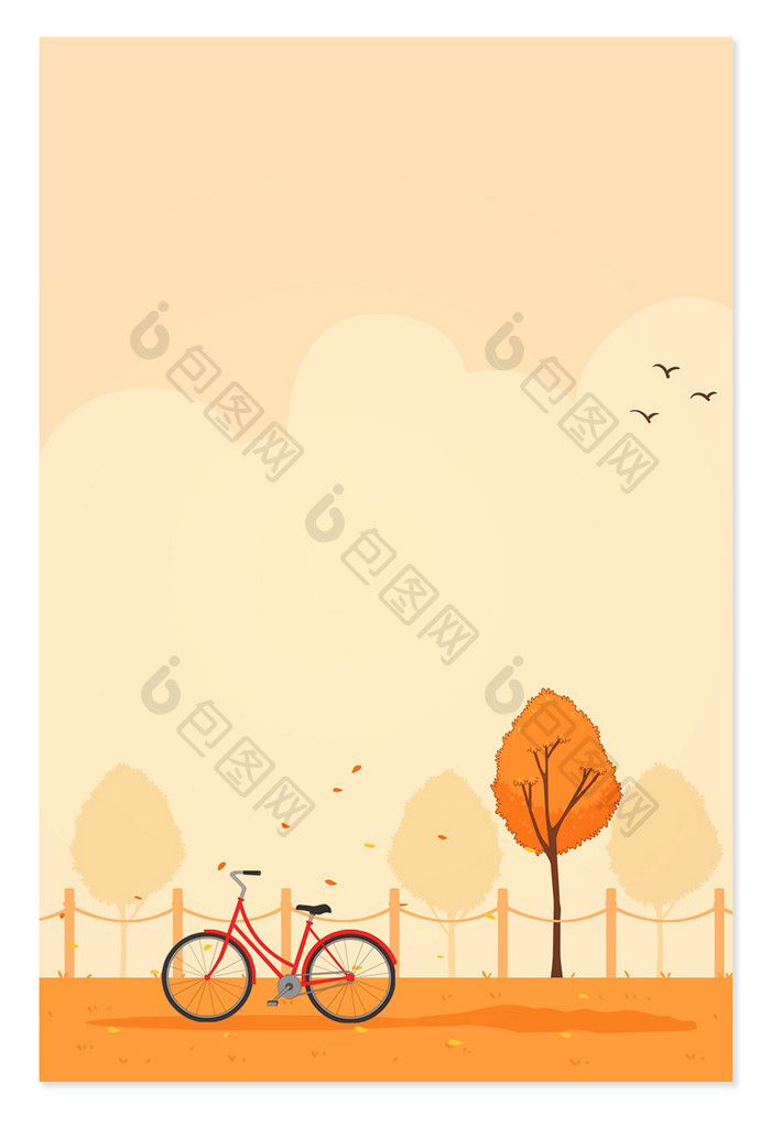 秋季自然风光自行车背景