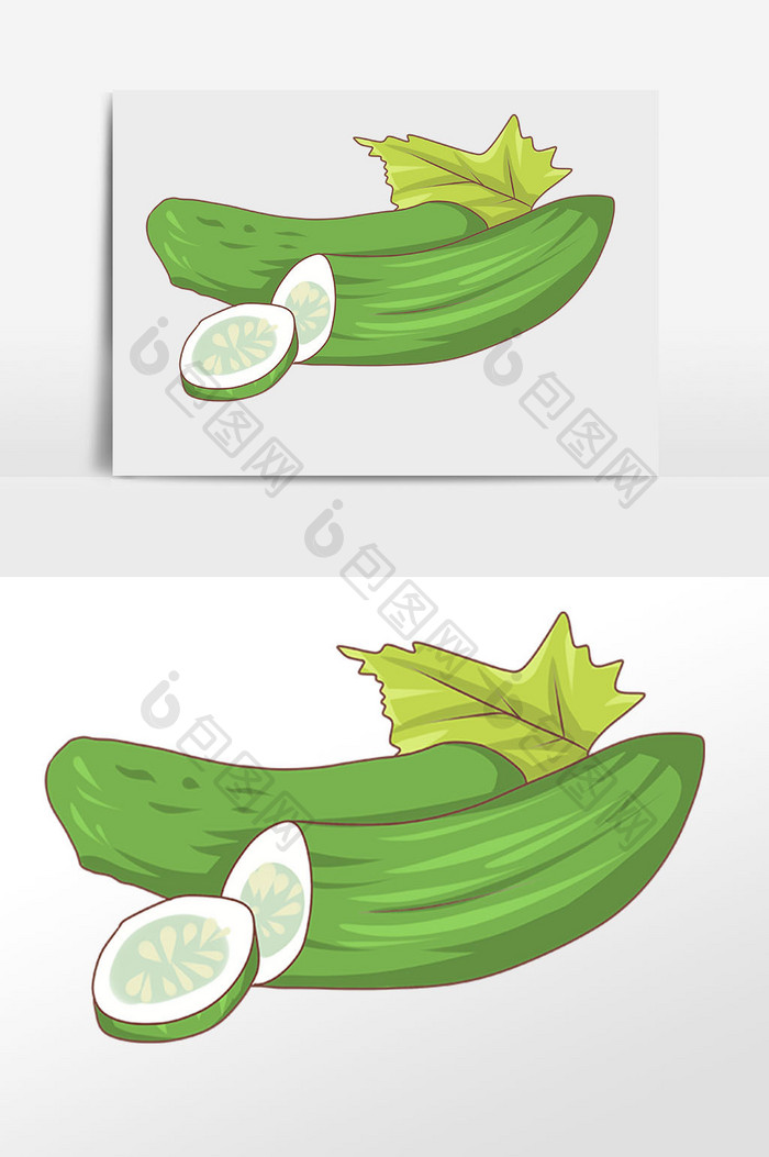 手绘蔬菜食材黄瓜插画元素