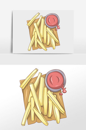 薯条番茄酱插画