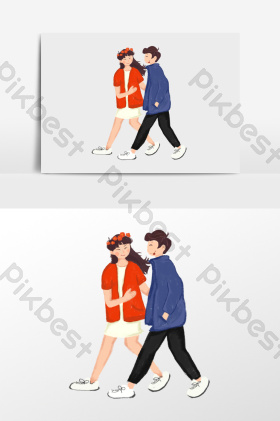 卡通人物走路图片