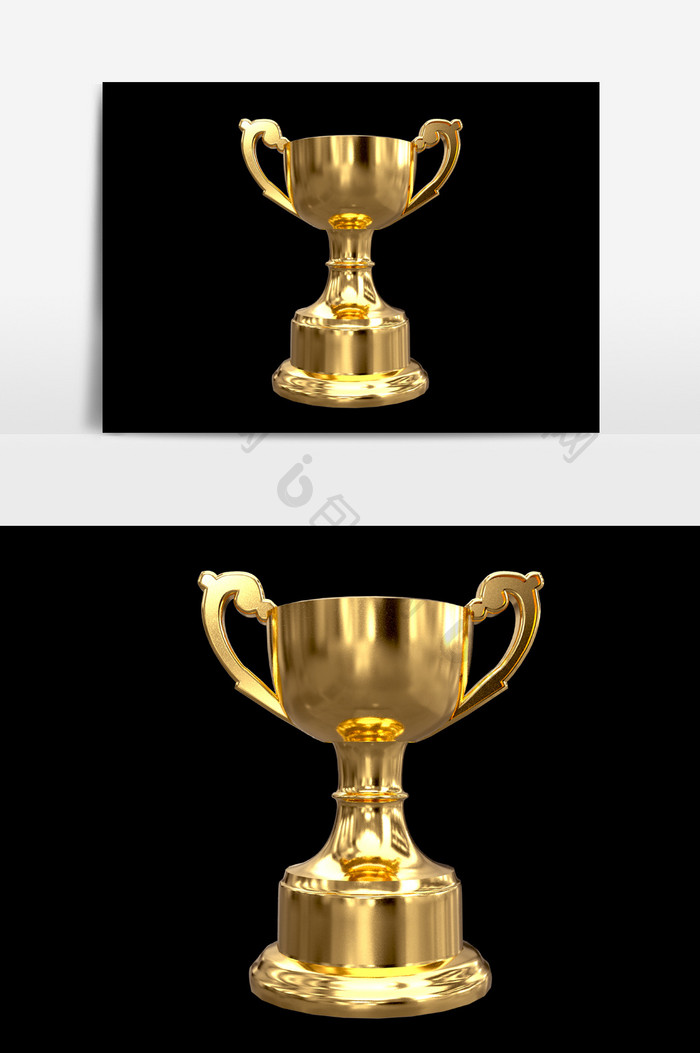金属金色奖杯设计