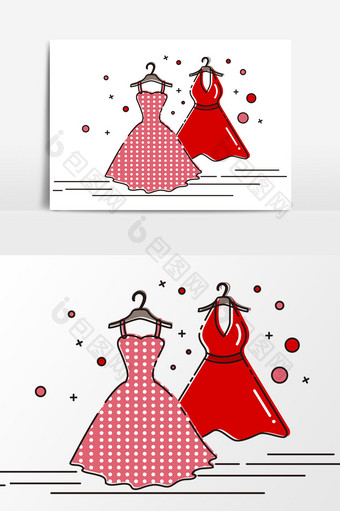 卡通裙子设计元素图片