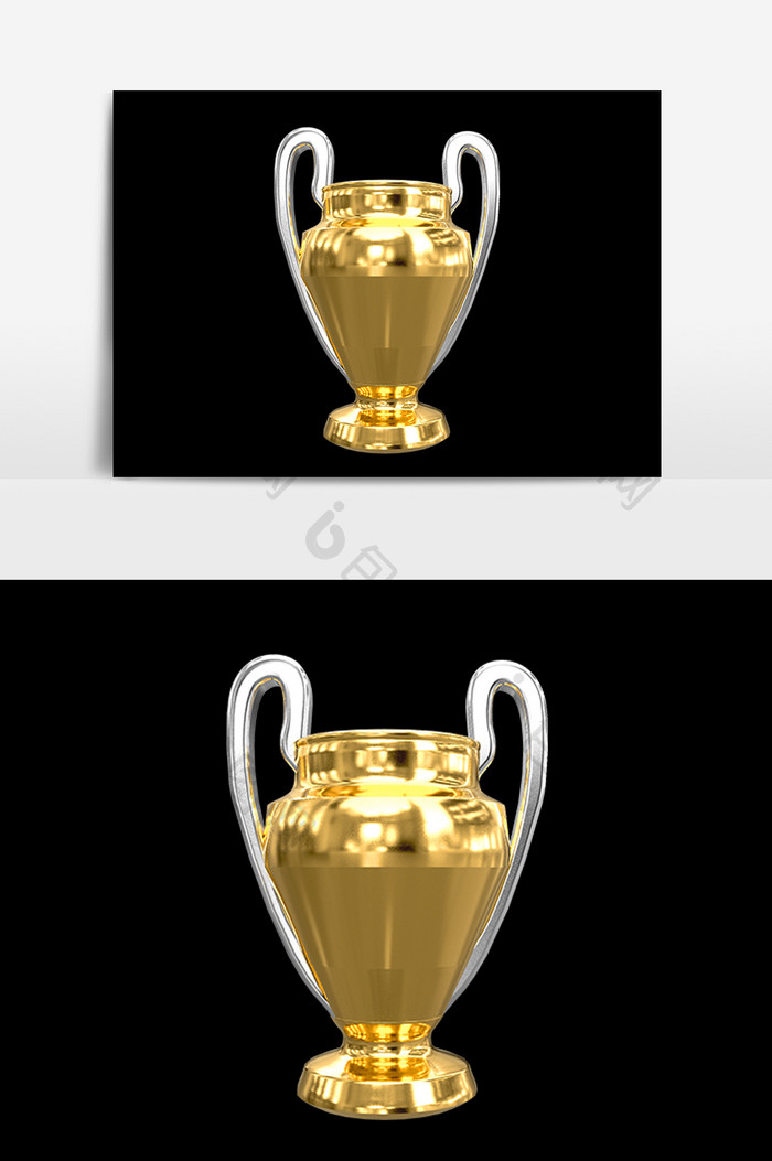 金属金色奖杯奖状元素素材设计