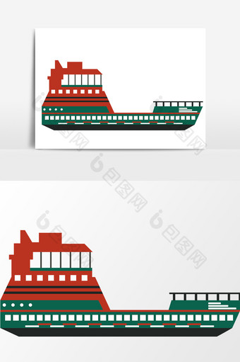 手绘游轮设计元素图片