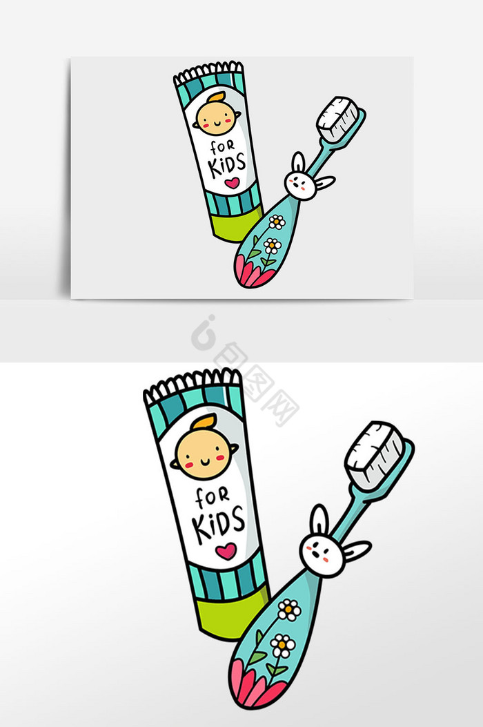 爱牙日牙刷牙膏插画图片