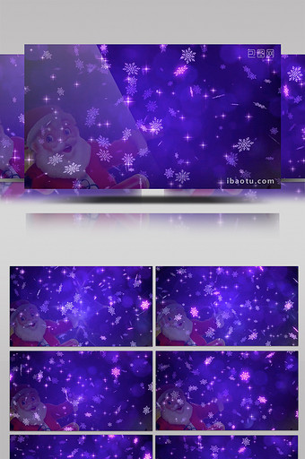梦幻紫色色调雪花掉落背景合成视频素材图片