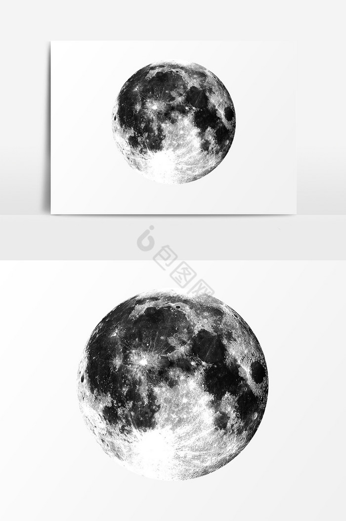 灰白月亮PSD图片