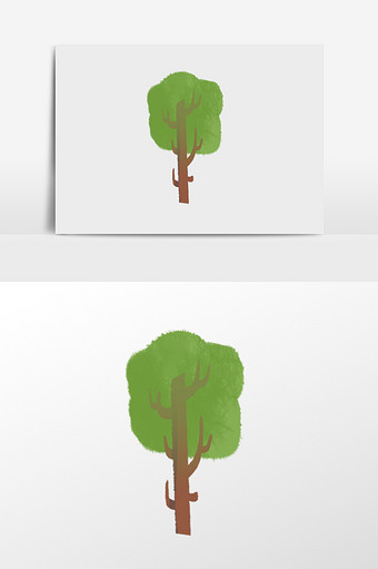 手绘小树插画元素图片