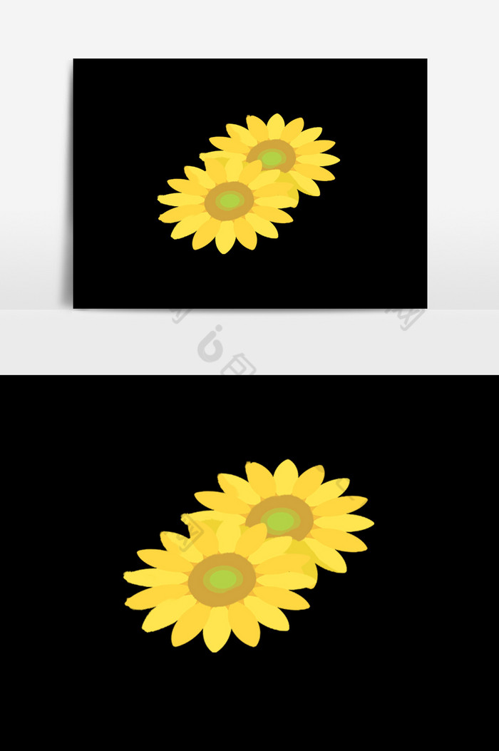 两朵太阳花插画图片图片