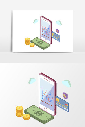 卡通金融财富设计元素