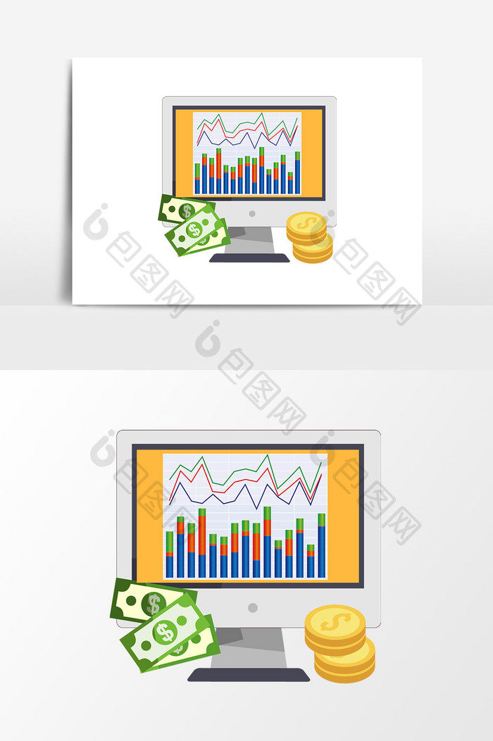 卡通手绘金融设计元素