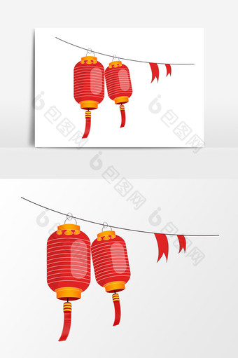 卡通灯笼元素设计图片