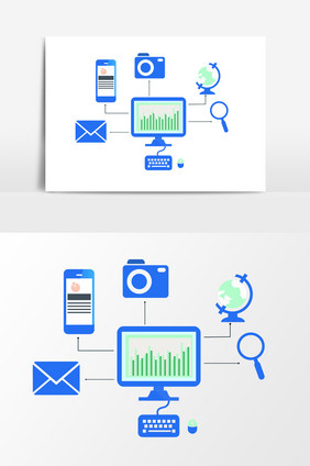 卡通电脑设计元素