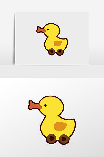 手绘黄色小鸭子插画元素图片