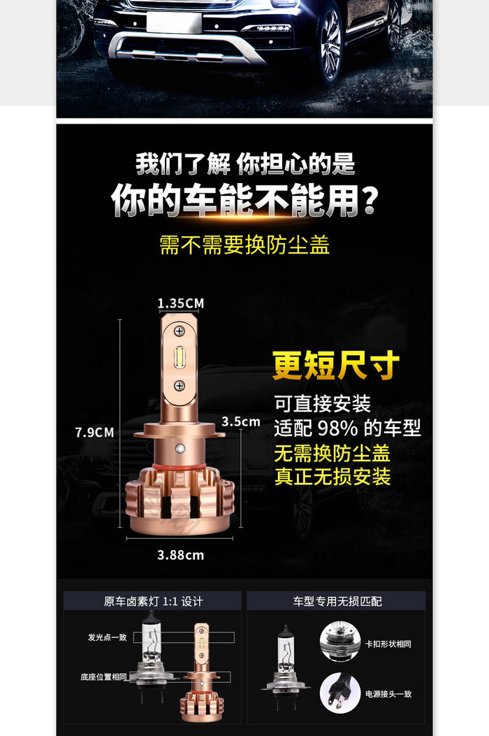 汽车大灯LED灯详情