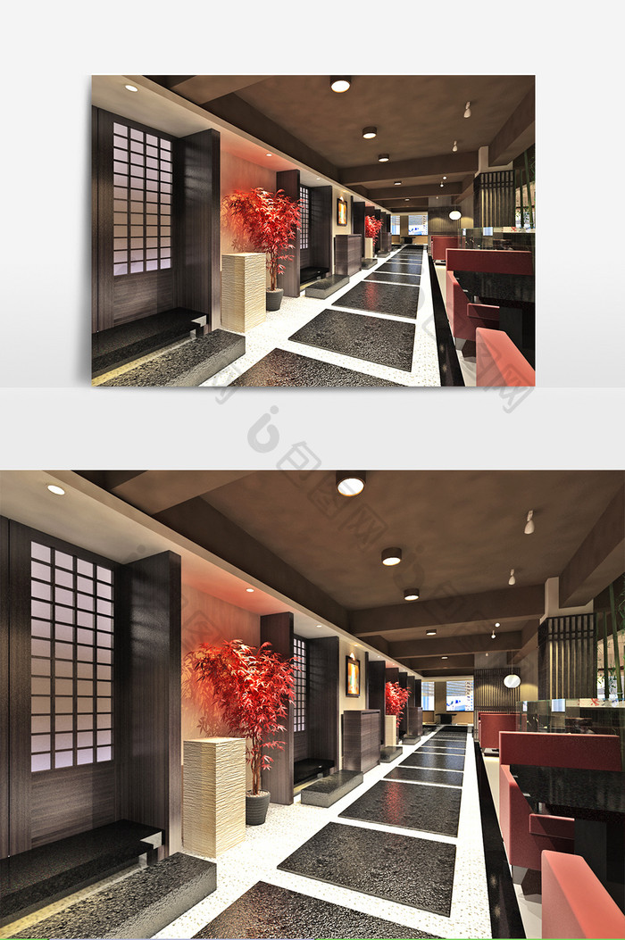 日式风格餐厅设计模型