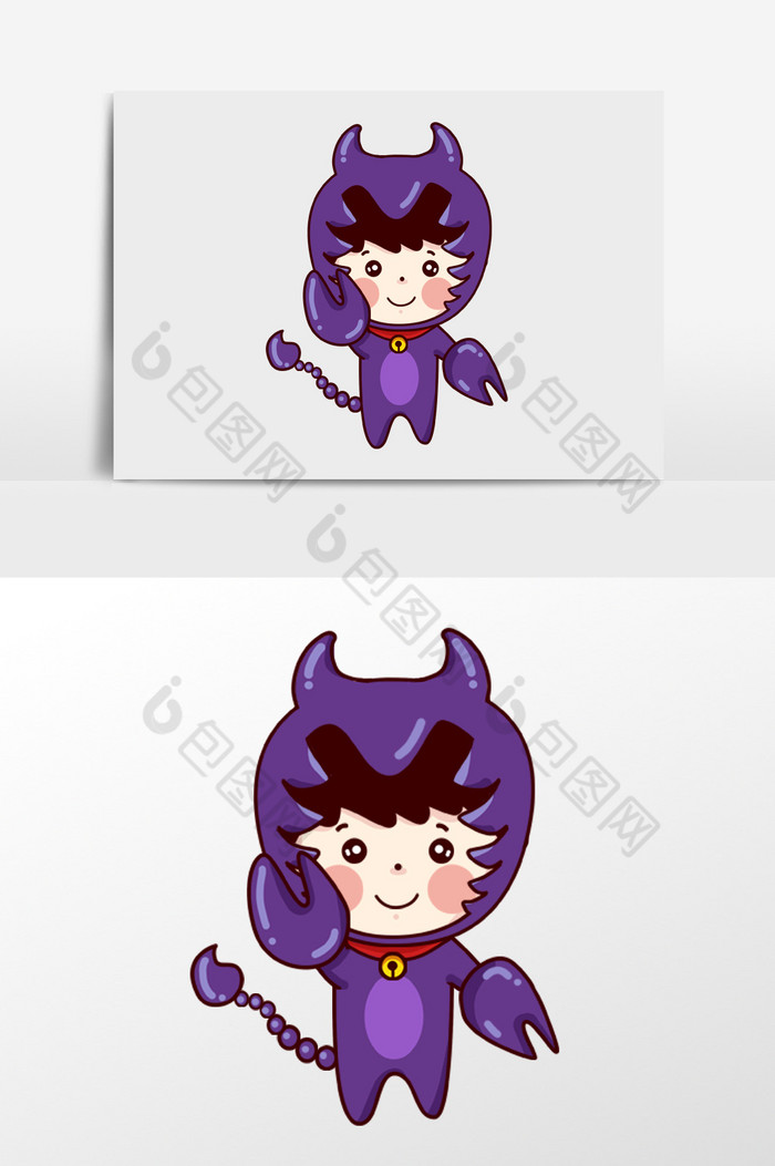 天蝎座人偶插画图片