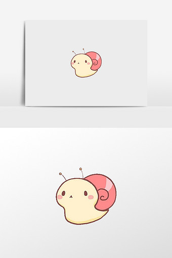 手绘可爱蜗牛插画元素图片