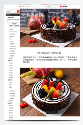 水果巧克力生日蛋糕淘宝详情页模板