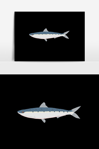 手绘鱼的插画元素图片