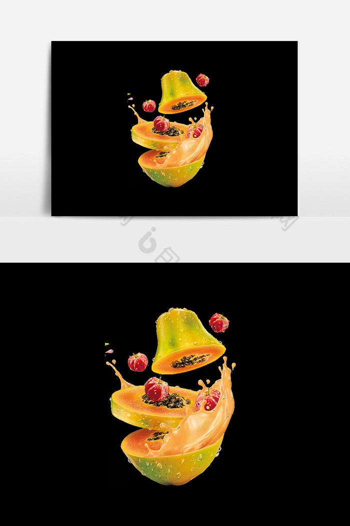 美味水果黄桃设计元素
