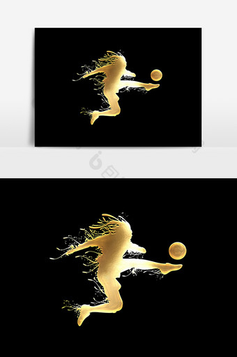 金色世界杯足球设计元素图片