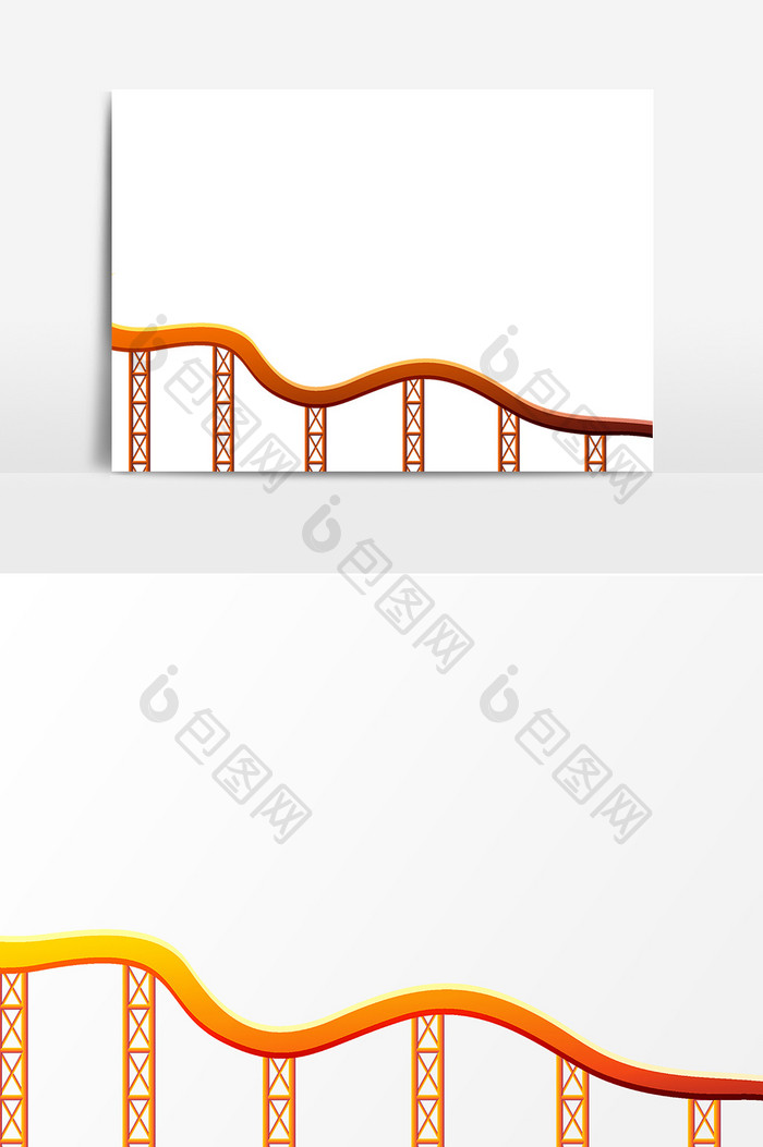 手绘黄色桥设计元素