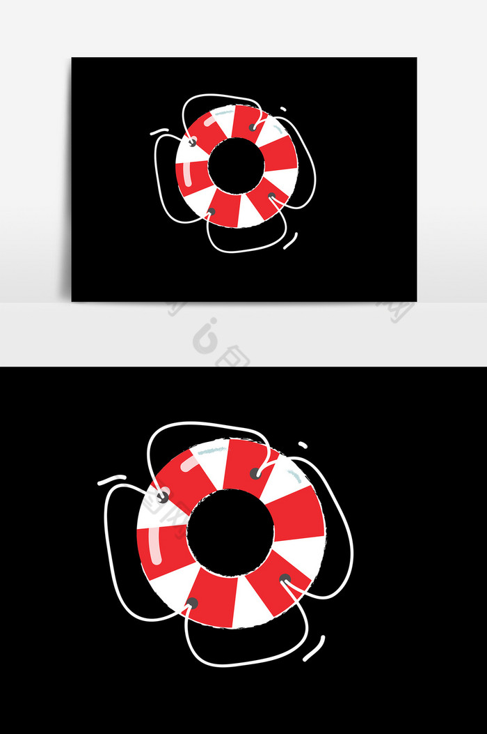 红白相间的游泳圈PSD图片图片