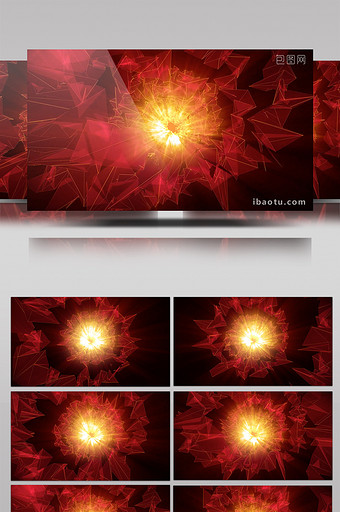 炫酷时尚红色粒子光效变化展示背景视频图片