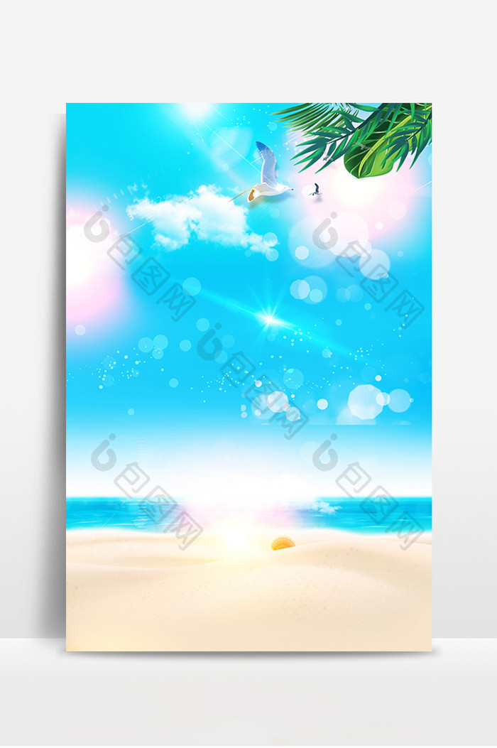 沙滩旅游广告设计背景图