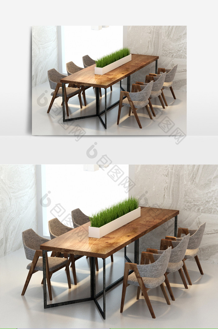 现代北欧风格餐桌设计模型
