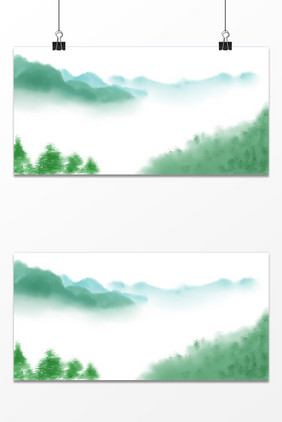 水墨山水插画背景