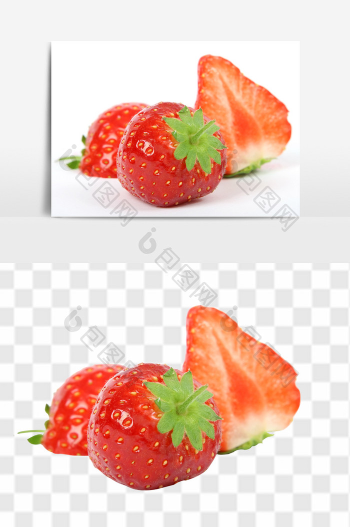 健康甜点美味的草莓新鲜的水果营养免扣素材