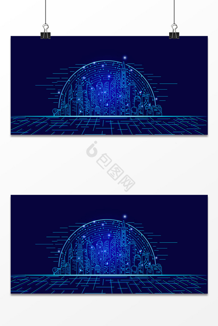科技地球城市线条