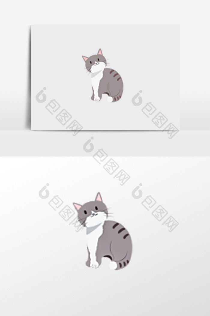 灰小猫咪插画图片图片