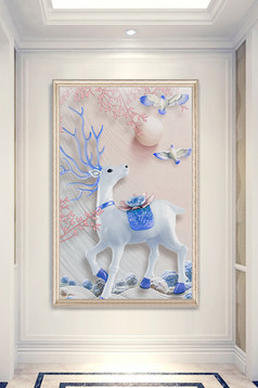 现代简约抽象质感意境飞鸟装饰画