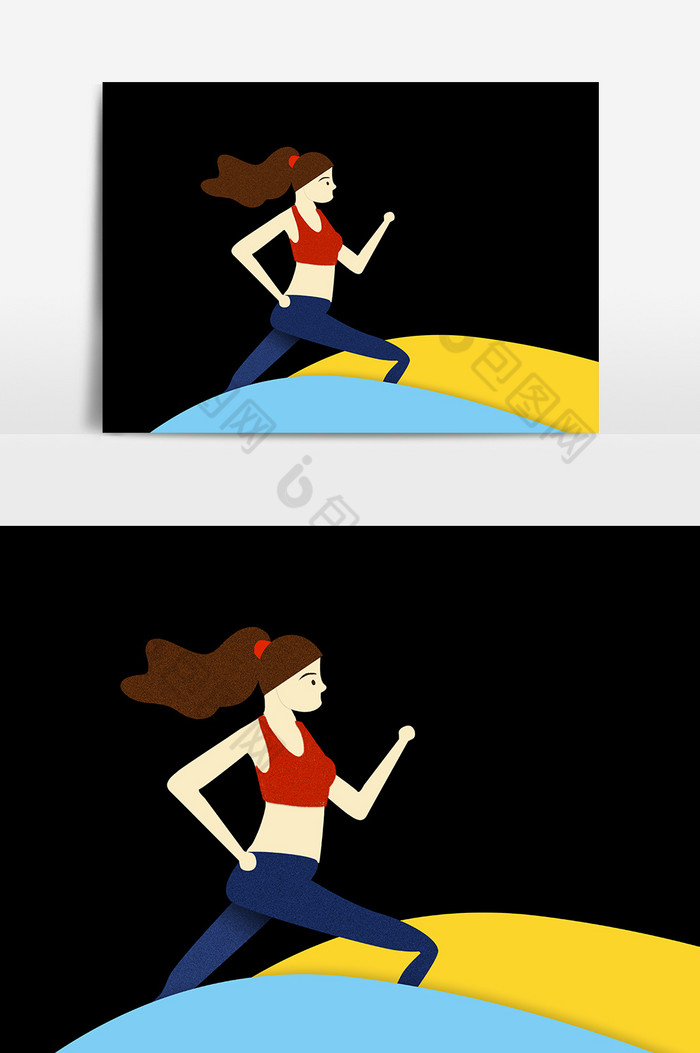 跑步背影跑步节元素图片