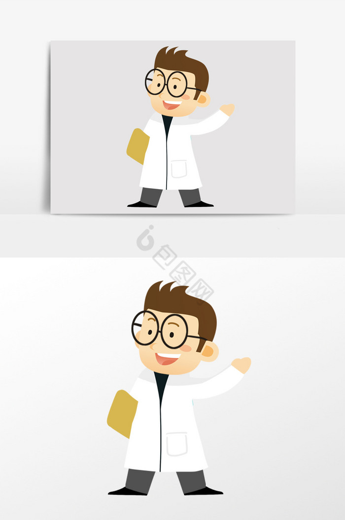 戴眼镜的医生插画图片