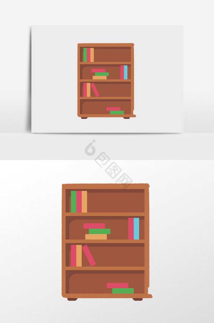 低书柜插画图片