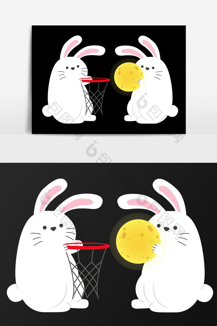手绘卡通兔子设计元素