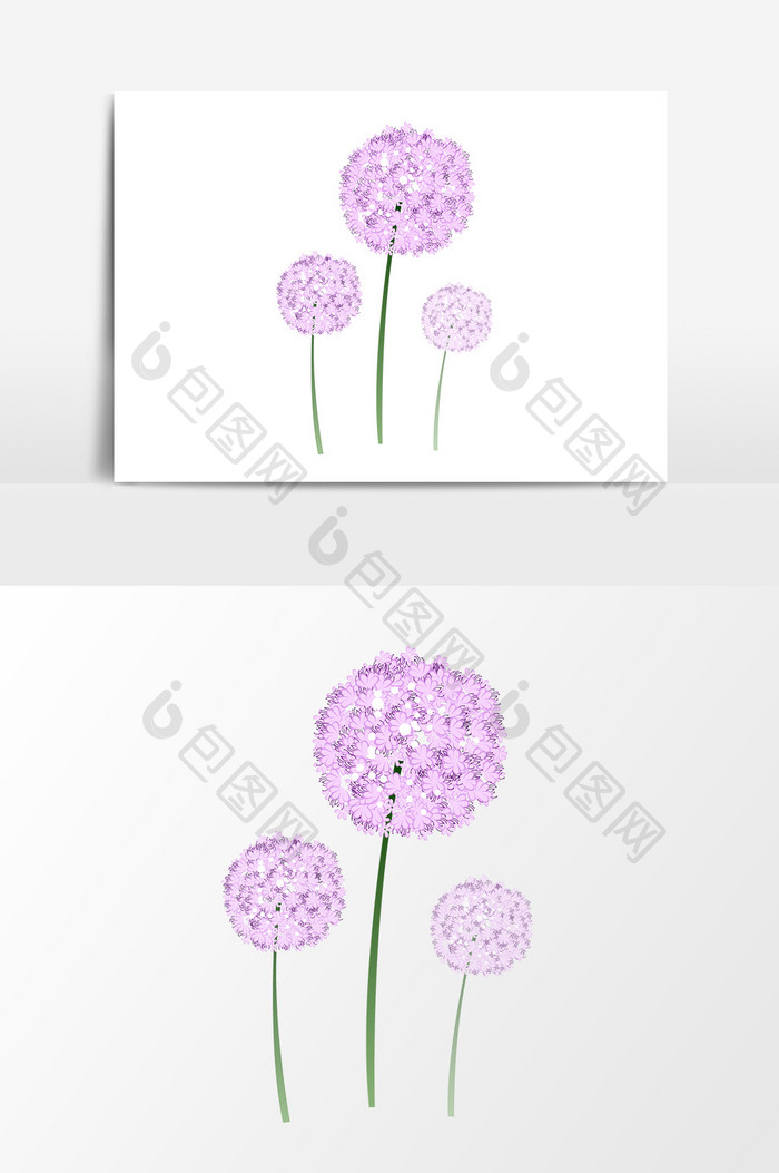 卡通手绘紫色花朵设计元素