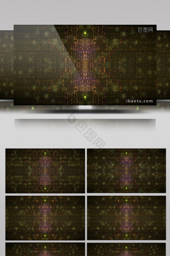 绿黄粒子柜阵视觉LED背景视频