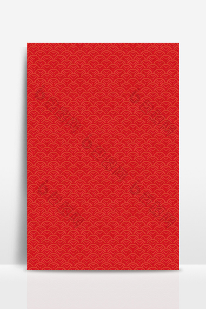 红色中国风古典水纹海报背景展板设计