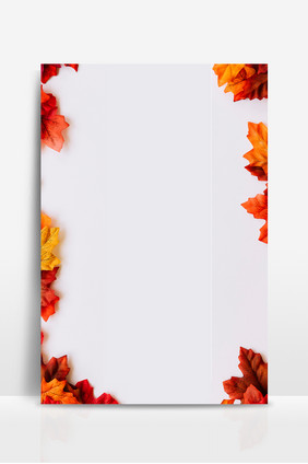 秋天枫叶边框看板背景图