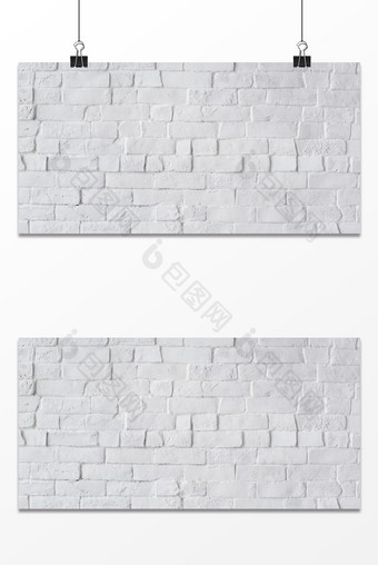 现代人文风砖白色水泥墙背景图片